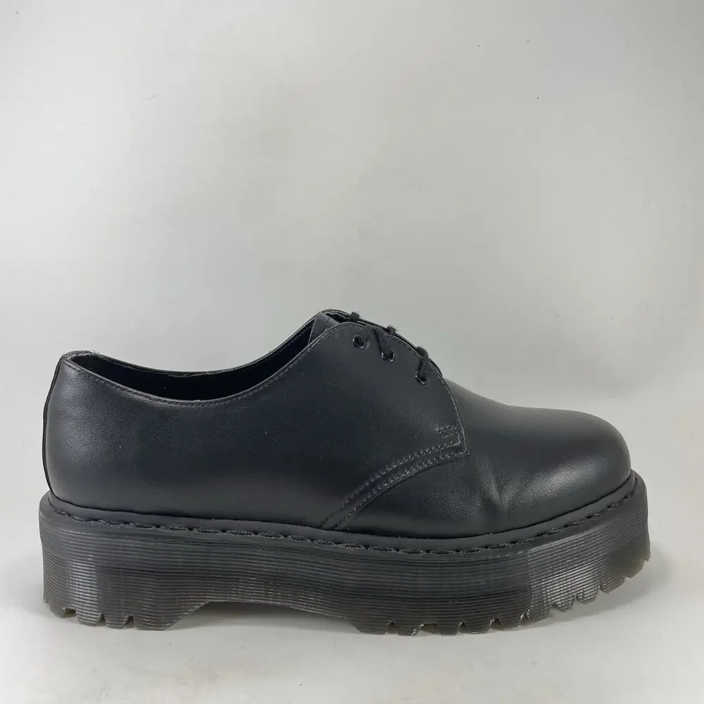 Dr Martens 1461 Quad Mens Size 11 Black Leather Platform Oxford Shoes 3-Eye